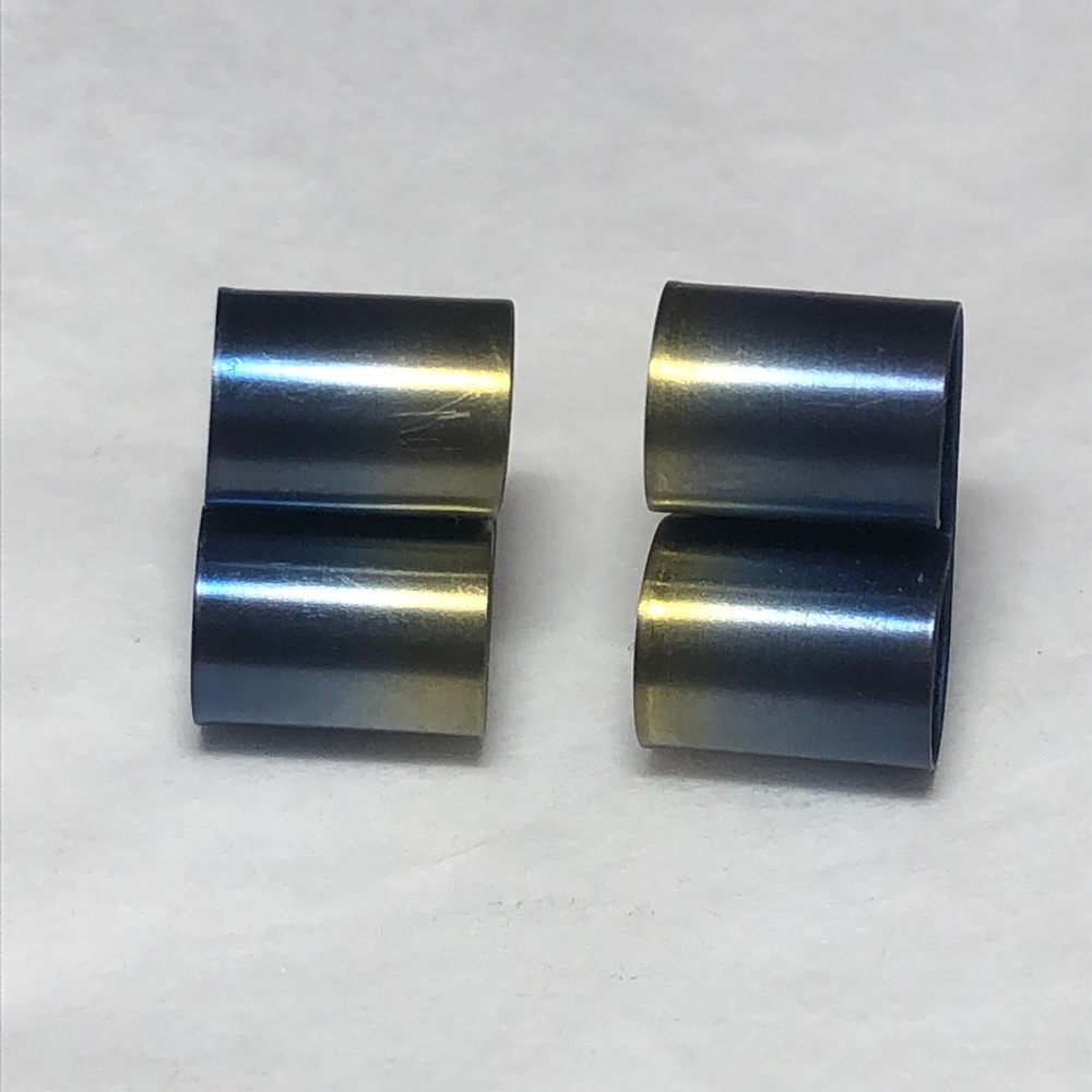 Ombre Blue Green Curl Stud Earrings